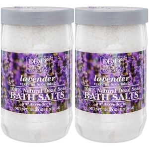 2, Luxe Size 34.2 ounce Dead Sea Collection Mineral Lavender Bath Set Salt Soak